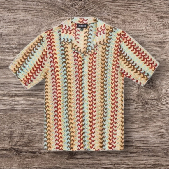 Reason Multicolor Wave Pattern Shirt - Picture 1 of 2